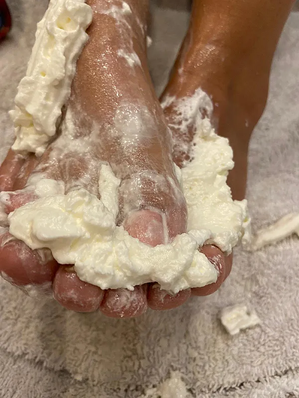 Feet in whipped cream