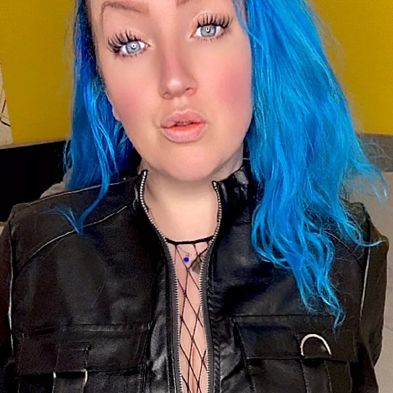 Miss Bella Blue in leather